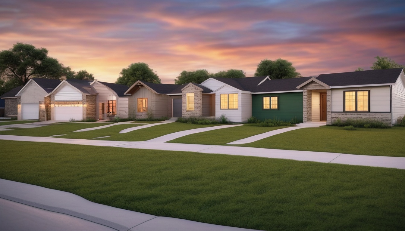 米国テキサス州の3Dプリント住宅が並ぶ住宅地